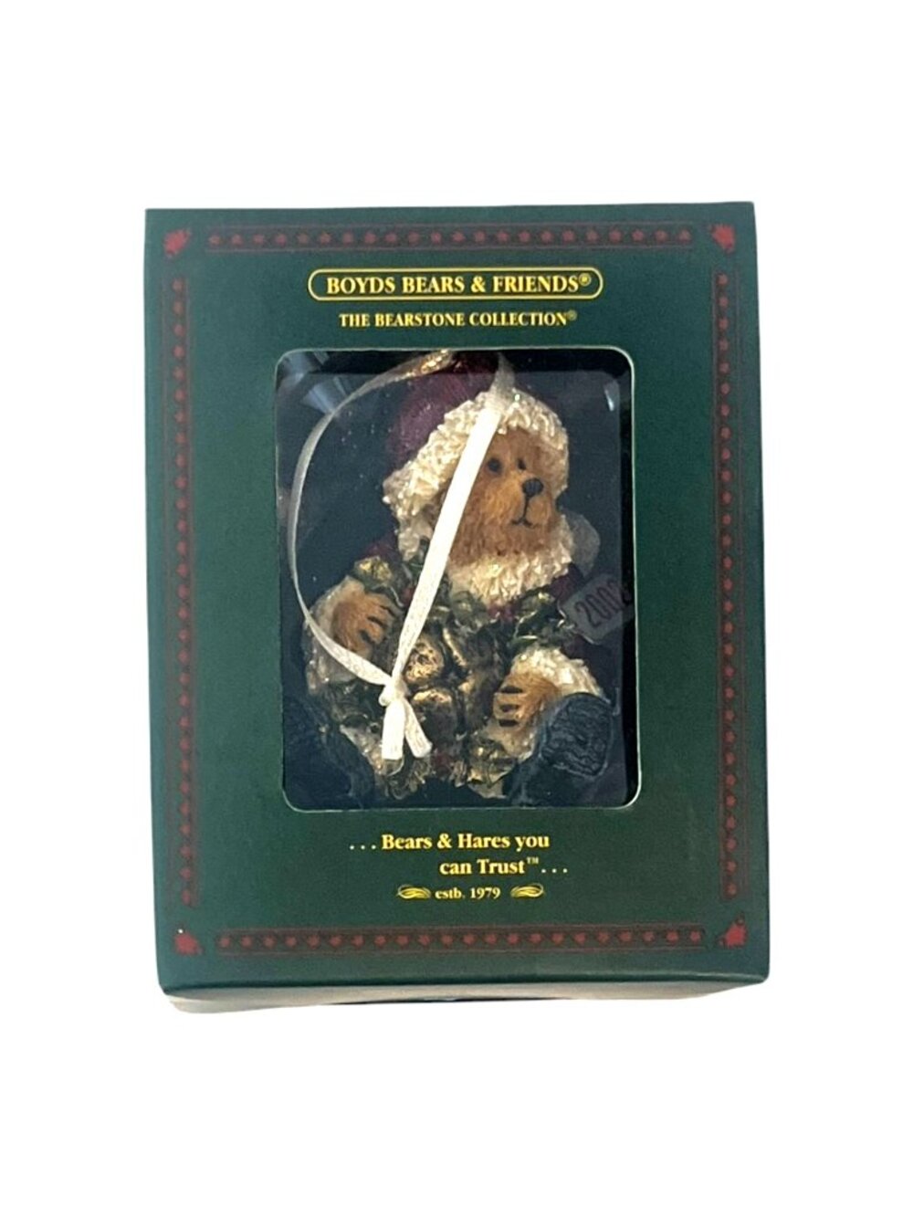 Boyds Bears & Friends- KRINGLE JINGLE - 2002 Resin Christmas Ornament #25772